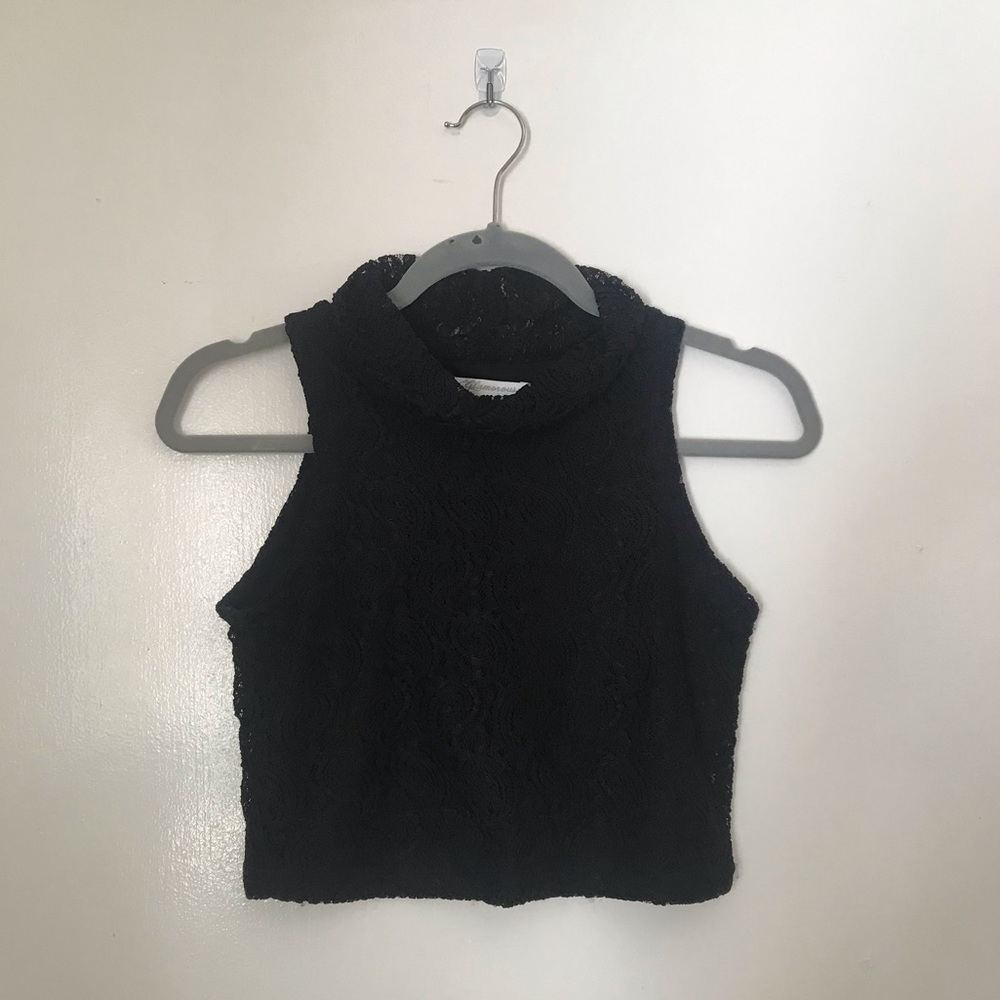 Black Lace Crop Top